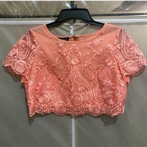 Coral Bebe Sequin Shrug